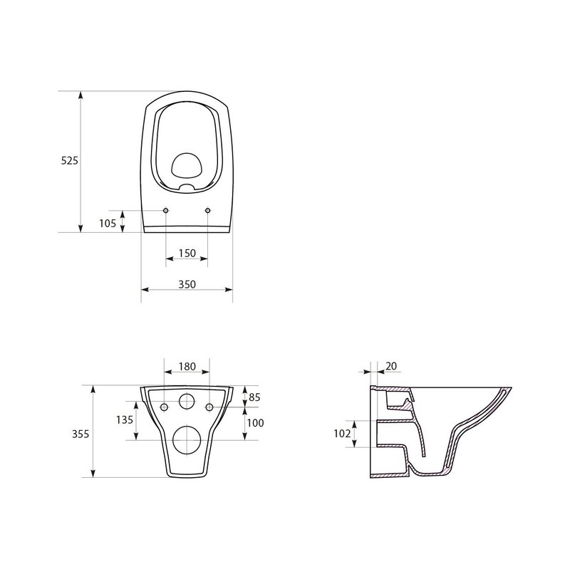 Set wc suspendat Cersanit Carina CleanOn